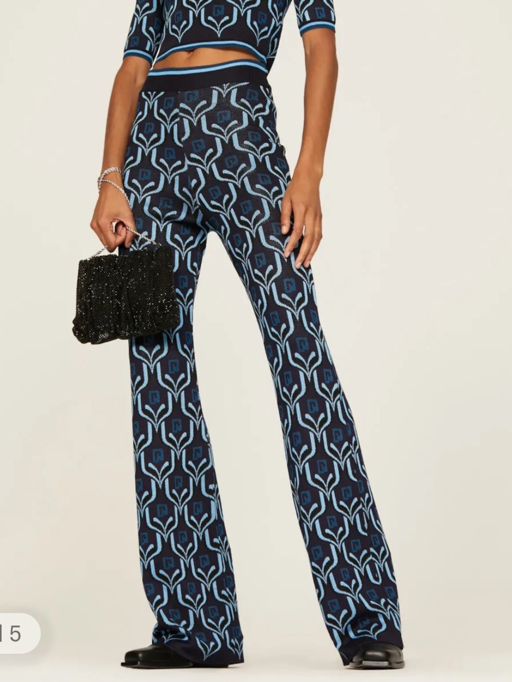 Paco Rabanne Monogram Jacquard Trousers Blue Large / US 8